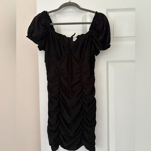 H&M Divided Black Ruched Dress